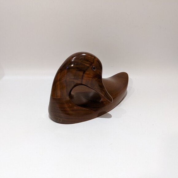 Lovely Vintage Mallard Duck Decoy - Dark Walnut Wood, Handcrafted Canada - Picture 4 of 6